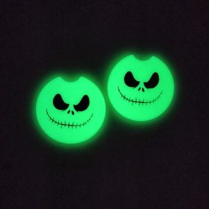 Green Glow in the dark Jack Skellington Car Coaster Set Small 2.5"